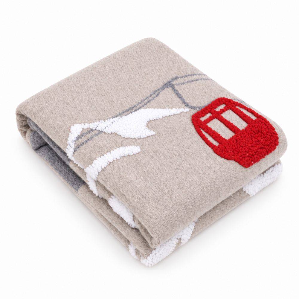 Plaid jacquard funivia effetto lana Le Tele di Margi