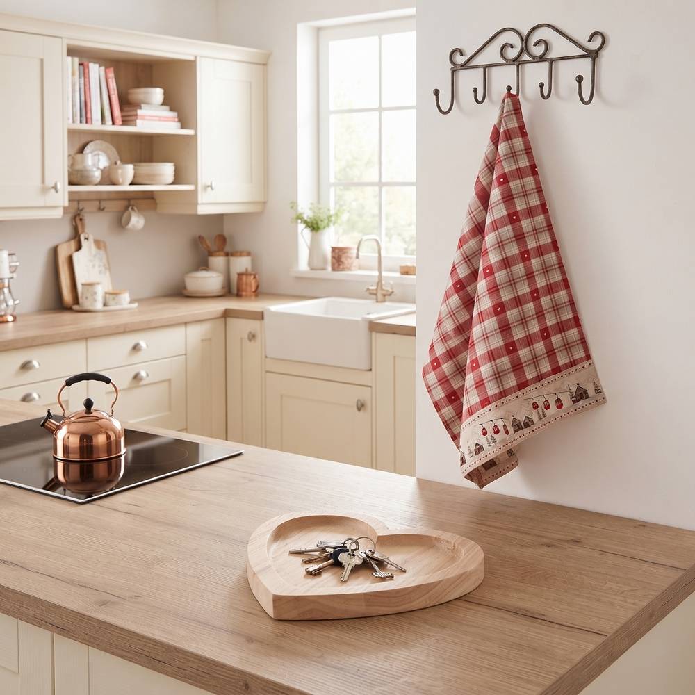 Set canovaccio con cuore legno