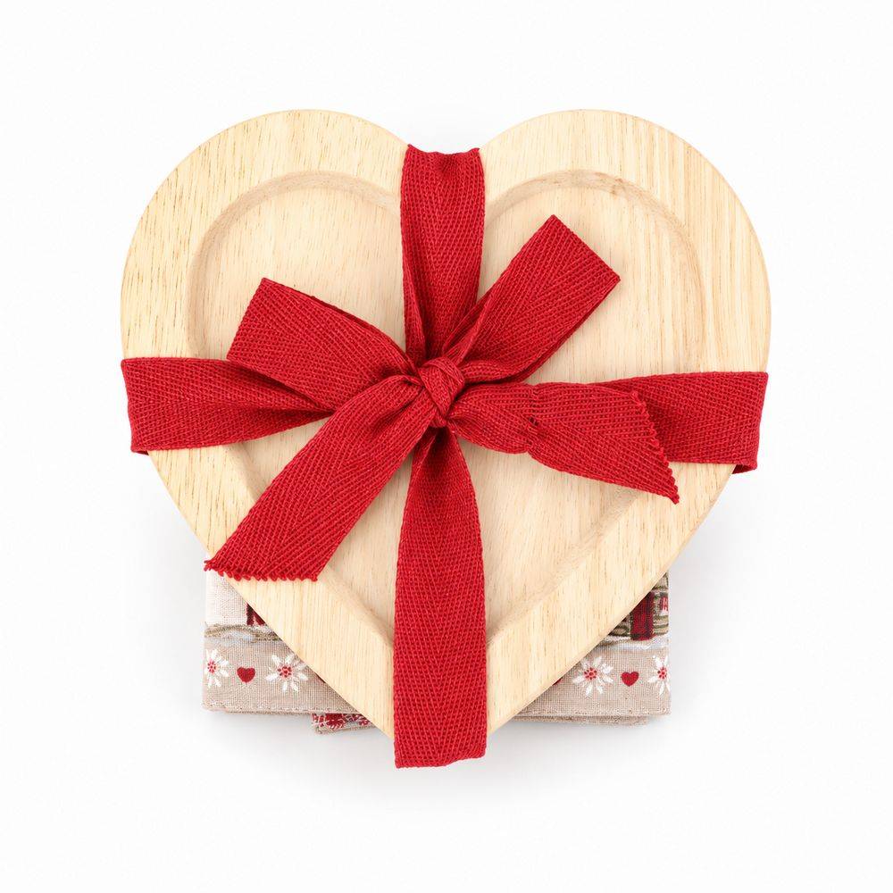 Set canovaccio con cuore legno