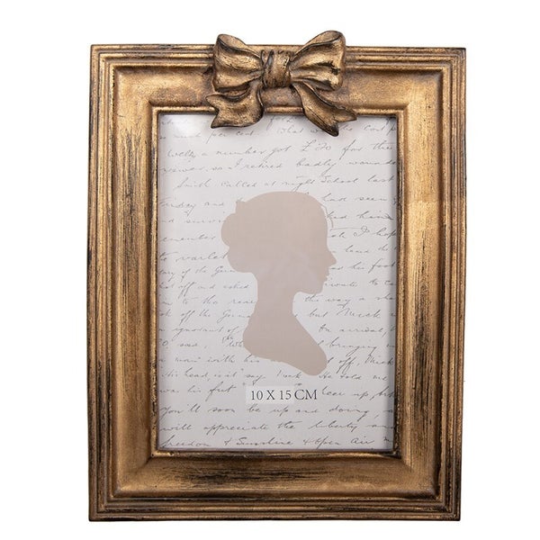 Cornice per foto 10x15 cm color oro vetro e plastica Clayre & Eef